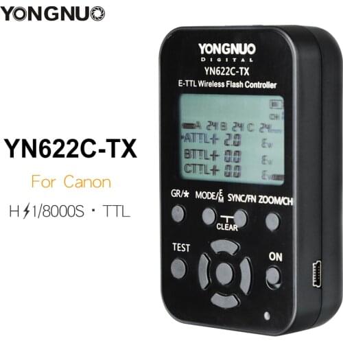 Yongnuo YN-622C-TX YN622C-TX Transmitter LCD Wireless e-TTL Flash Controller 1/8000s Trigger Transmitter for Canon DSLR