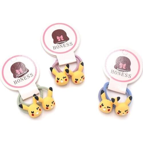 Pokemon Pikachu Hairpin Girl Hair Tie Children Do Not Hurt Hair Bangs Clip Cartoon Cute Style Headdress Birthday Gift