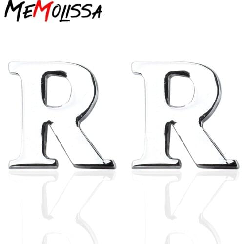 MeMolissa Initial R Letter Cufflinks For Mens High Quality Silver Color Cuff Buttons Wedding Cuff links Men Gemelos Jewelry