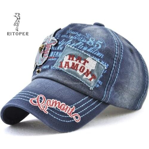RITOPER Vitage Embroidery Baseball Caps Snapback Letter Print Pattern Casquette Women Hat Quality Fashion Streetwear Cap Men