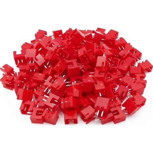 100PCS Red Nylon XH2.54-2P 2 Pin 2.54mm Pitch Male Plug Straight Pin Terminals Housing Pin Header XH 2.54mm 2P Connector