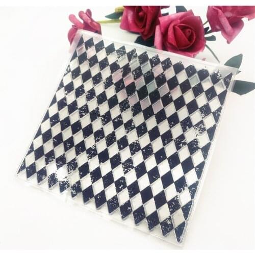 14*14CM Diamond Lattice Transparent Clear Stamps / Silicone Seals Roller Stamp For DIY Scrapbooking Photo Album/Card Making