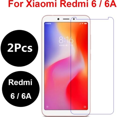 2Pcs For Xiaomi Redmi 6 Tempered Glass High Quality 0.26mm 9H Hardness Protector Glass For Xiaomi Redmi 6A Tempered Glass Film