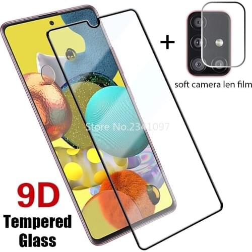 2IN1 Screen Protector For Samsung A51 A52 A50 A21 A31 A32 A01 A41 Core A02 A10 Tempered Glass For Samsung A71 5G A70 A72 A11 A12