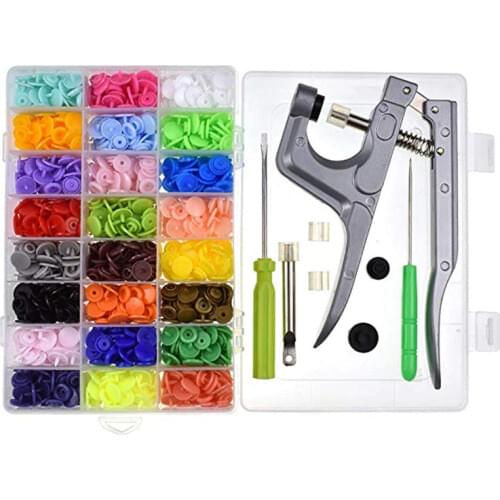 360Pcs Snaps Buttons With Pliers Buttons For Clothes 24 Color Button Press Hand Machine Fastener Snap Pliers Punching Tool DIY