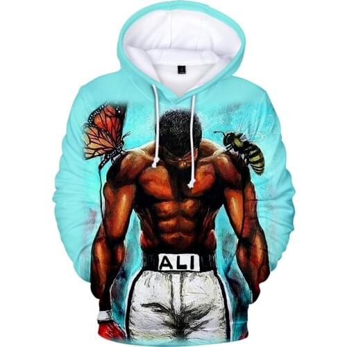 Muhammad Ali 3D Hoodies Men/women Hip Hop Sweatshirts Long Sleeve Pullover Hoodie Fashion Casual Harajuku Hoodies Clothing