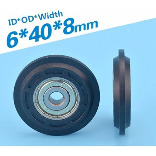 5pcs 6x40x8mm delrin POM Y-shaped pulley wheel bearing roller V track guide groove roller wheel POM 608 bearing wheel