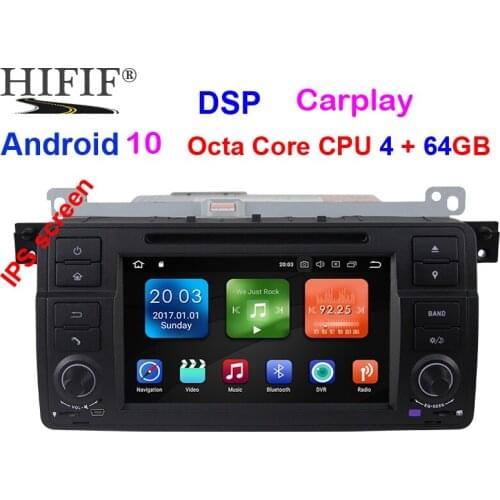 4GB RAM 8 Core AutoRadio 1 Din Android 10 Car DVD Player For BMW E46 M3 318/320/325/330/335 Rover 75 Coupe 1998-2006 GPS Naviga