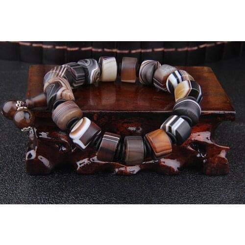Bracelet Bead Bracelet Jewelry Wholesale Old Agate New Single Circle Classic Original National Style Mens Silk