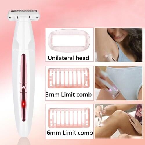 Electric Women Shaver Razor Facial Body Leg Arm Back Bikini Trimmer Lady Washable USB Rechargeable Hair Removal Shaving Machine