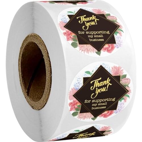 Floral Thank You for Your Business Stickers 500PCS 1.5 inch Round Label Sticker for Wedding Stationery Gift Box