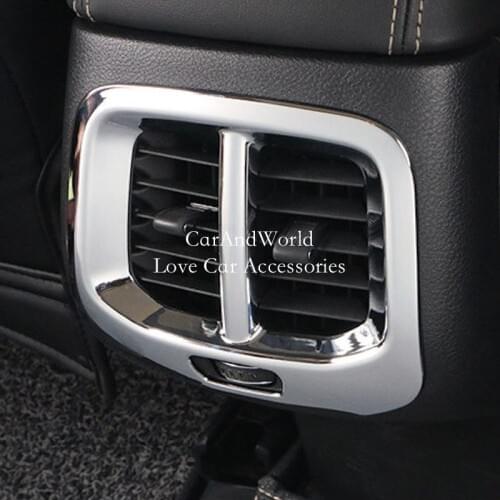 For Jeep Cherokee 2014-2017 Rear Air Conditioning Outlet Sequin Cover Frame Trims ABS Chrome Stickers Car-Styling Accessories