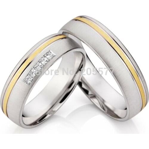 High end custom tailor unique titanium engagement wedding bands rings Sets for him and her