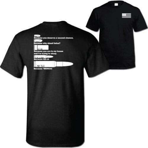 Ammo Chart T-Shirt S - 3X 2Nd Amendment American Flag Army Gun Funny Merica