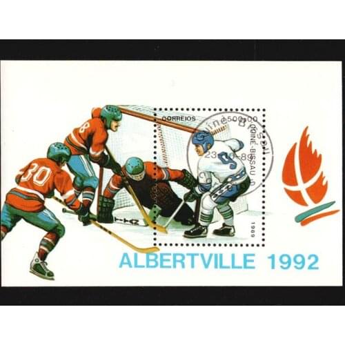 Guinea-Bissau Ice Hockey 1989 Post Stamps Postage Collection