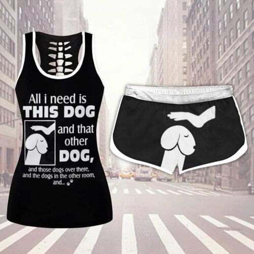 2pcs Sexy Women Set Printing Female Sleeveless Tank Top Bra Vest Fitness Drawstring Shorts Running Gym Sports Clothes Suit #T2G