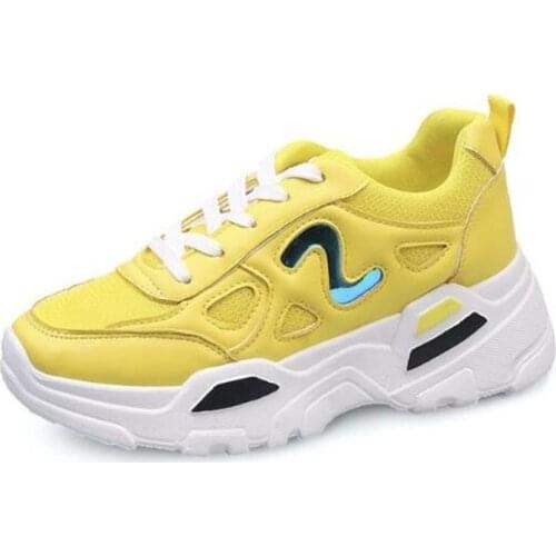 New womens large size sneakers fashion mesh leather thick sole lightweight comfortable versatile casual shoes women