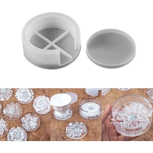 Round Coasters Epoxy Resin Molds Round Box Storage Resin Silicone Mould for DIY Crystal Crafts UV Epoxy Jewelry Making Tools