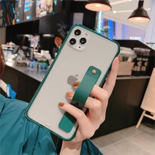 Matte Stand Case with Finger Ring For iPhone X XR XS 11 12 Mini Pro Max 6 6s 7 8 Plus SE 2020 + Finger Strap Holder Phone Cover