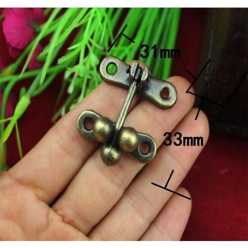 Furniture Locked,Box Suitcase Toggle Latch Buckles,Antique Alloy Lock,Zinc Alloy Wooden Box Lock,Bronze Tone,31*33mm,10Pcs