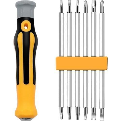 6 in 1 Multi-functional Cell Phone Digital Camera Plug Teardown Repairing Flat Hand Tools Precision Screwdriver Drill Bit Kit