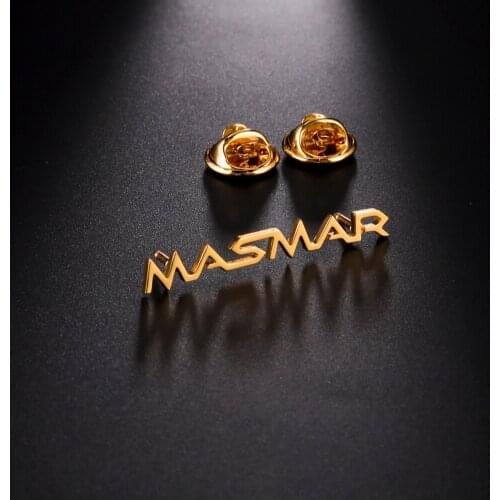 Lemegeton Personalized Custom Name Brooch For Women Men Pins Badges Stainless Steel Customized Brooch Jewelry Bijoux