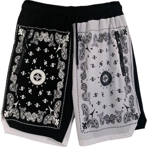 Mens Splicing shorts summer tide brand color sports casual loose shorts new High street basketball training shorts