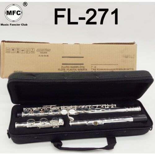 Music Fancier Club Intermediate Standards Flute FL-271 Student Flutes Silver Plated 16 17 Holes Closed Open Hole With Case