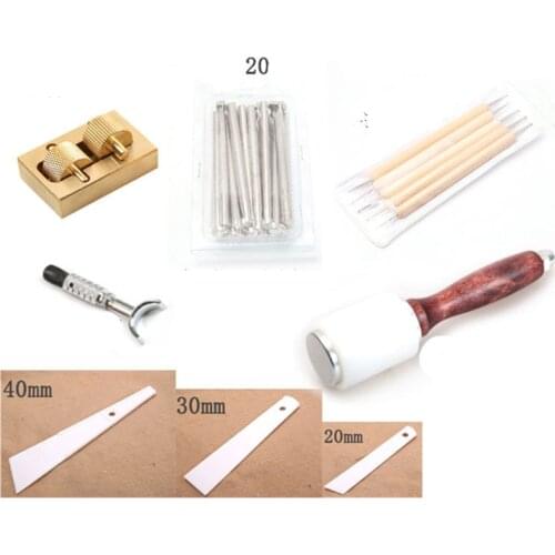 Leather Craft Set Stamping caving tools diy design kits Swivel Knife Leathercraft Working Hammer