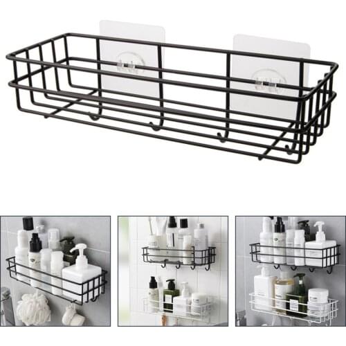 Wall Mounted Bathroom Shelves Punch-Free Corner Storage Rack Shower Shelves Floating Shelf Shower Hanging Basket Shampoo Holder