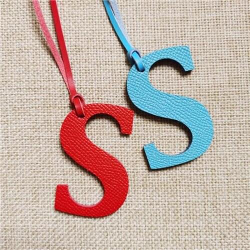 Real Leather Chains Name Initial S Letter Car Ornament Pendant For Birthday Gift Charm Bag Holder Trinekt Accessories Keychains