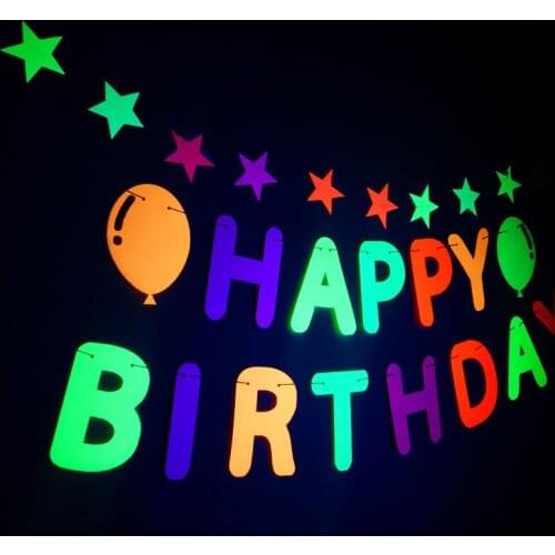 Happy Birthday Decoartion Happy Birthday Banner Luminous Banners Party Baby Shower Decorations One 1 year First Birthday Girl