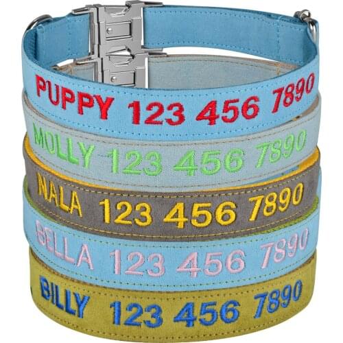 Puppy Medium Large Adjustable Nylon Products Dog Collars Personalized Dog Collar Unisex Dogs Collar Custom Engraved Name ID Tag