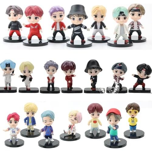 NEW 7PCS/set Korean Star Figure Doll Girl Toys Bangtan Boys Model Car Ornaments Children Adult Fans Favorite Birthday Gifts