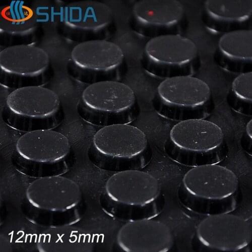 Wholesale 320pcs 12*5mm 3M self adhesive soft black silicone rubber feet pads sticky silicone shock absorber anti slip bumpers