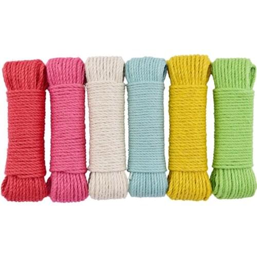 5M 6mm Hemp Rope Twisted Cord Macrame String DIY Craft Handmade Decoration Pet Scratching Materials Supplies