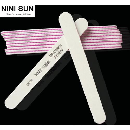 5Pcs Nail Art Sanding Buffer Files Professional Nail Files Buffer White Finger Tips Sandpaper 100/180 Salon Manicure Tools