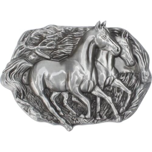 Two horses belt buckle four centimeter zinc alloy smooth buckle