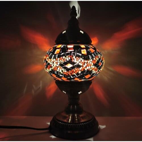 Sale Turkish manual Mosaic of desk lamp light hotel light coloured glaze decoration small night light LED desk lamp