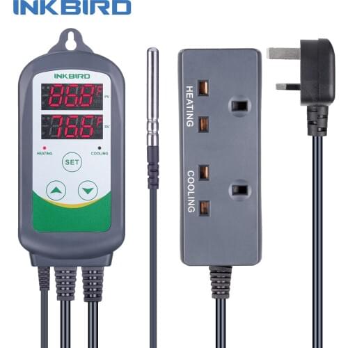 Inkbird UK Plug ITC-308 Digital Display Temp Controller with Probes Available for Fault Alarm&Calibration for Home Brewing etc