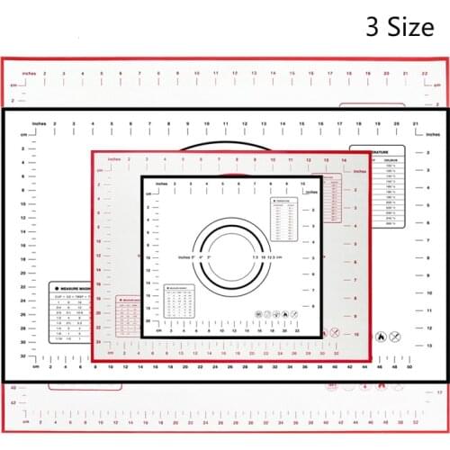 Silicone Baking Mat Pad Baking Sheet Pizza Dough Maker Pastry Kitchen Gadgets Non-Stick Rolling Dough Mat Cooking Tools Bakeware