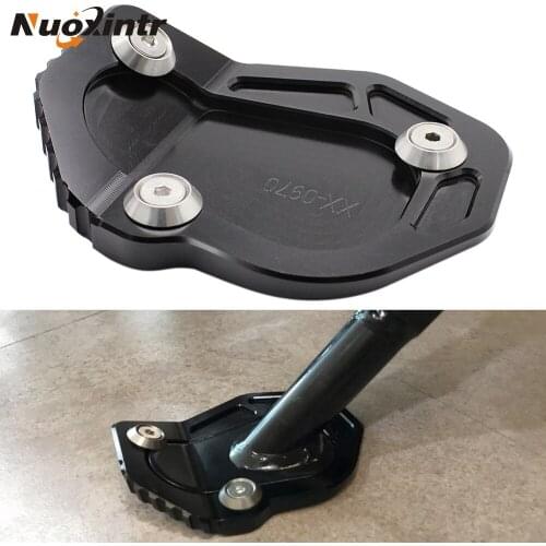 Nuoxintr Aluminum Black Motorcycle Side Kickstand Stand Extension Plate Side Stand Enlarger Pad For BMW R NINE T R NINET 2017