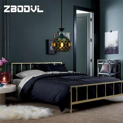 Vintage Lron Art Round Pendant Light E27 Led Dining Coffee Bar Hanging Lamps Nordic Iron Lampshade Pendant Lamp