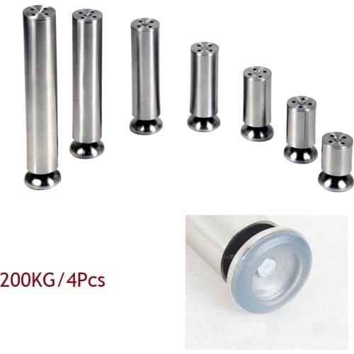 4Pcs/Lot Dia.50mm Heavy Duty Stainless Steel Furniture Cabinet Sofa Chair Adjustable Leg Leveler Leveling Feet Screws