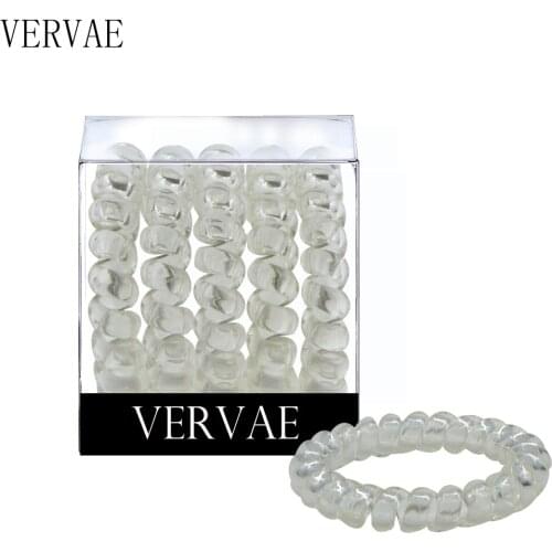 5 Pcs/set Telephone Wire Elastic Hair Bands for Women Hair Accessories Girls Clear Hair Ties Headwear Ponytail Holders 2021