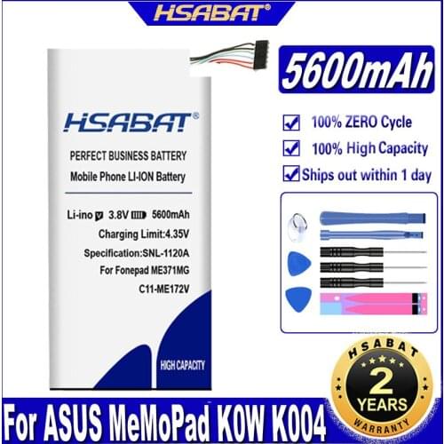 HSABAT C11-me172v 5600mAh Battery for ASUS MeMoPad K0W K004 Fonepad ME371MG ME371 ME172V Batteries