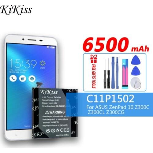 KiKiss 6500mAh C11P1502 Tablet PC Battery for ASUS ZenPad 10 Z300C Z300M Z300CG Z300CL P023 P021(Z300CG) P01T 10.1
