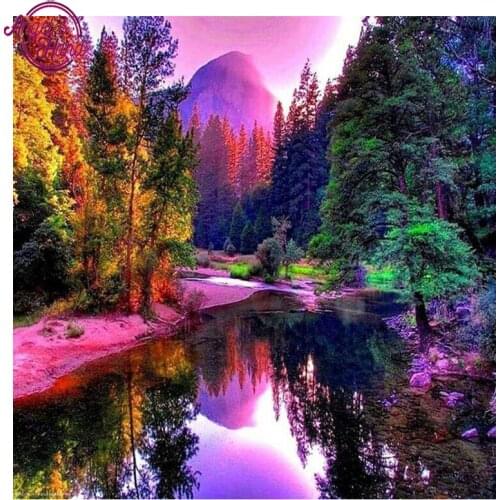 Diamond Embroidery natural scenery lake 3D Diy Diamond Painting square full Rhinestone Pasted Needlework decor Diamond mosaic