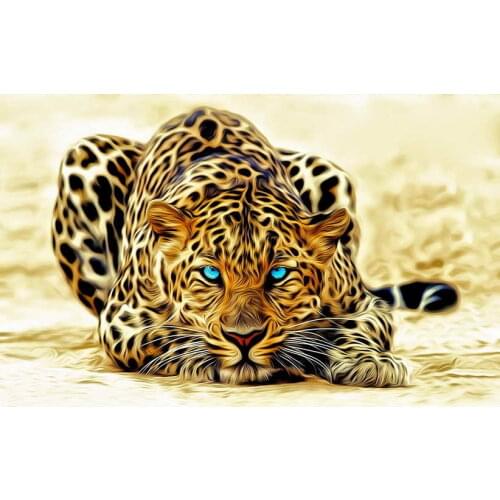 Free Shipping! Modern Home Art Classic Wall Decor Leopard Cat Oil Painting Picture Printed On Canvas Decorate Gifts