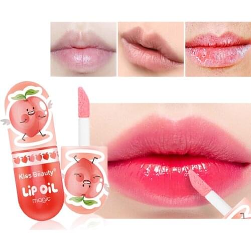 Lip Gloss Temperature Color Changing Moisturizing Hydrating Peach Liquid Lipsticks Mini Cute Makeup Lipgloss Cosmetics Portable